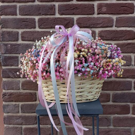 Rainbow Gypsophila Basket