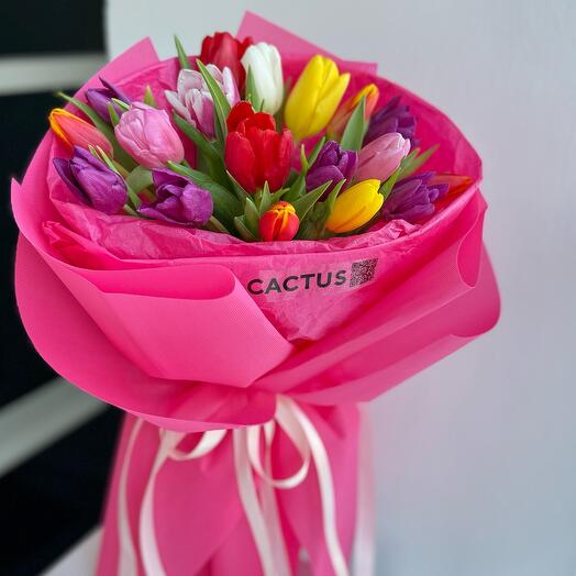 Букет «BARBIE с тюльпанами