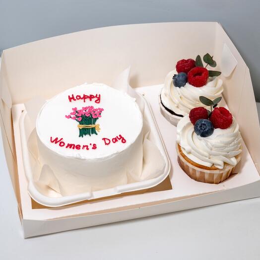 Бенто-торт+Капкейки на 8 марта