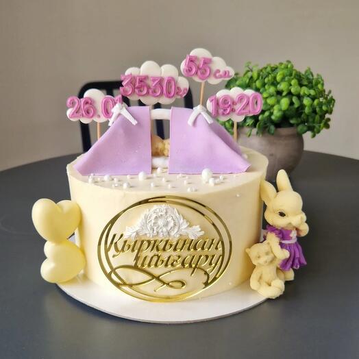 Торт на 40 дней малышки