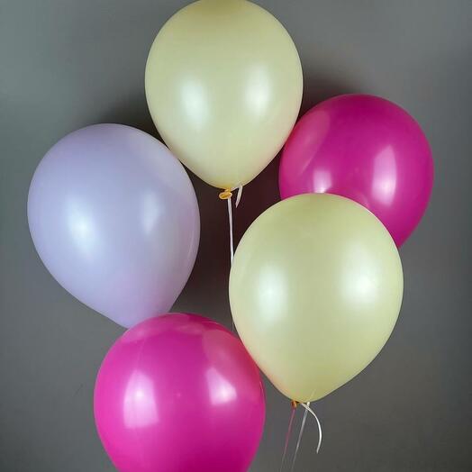 Воздушные шары под цвет букета (5 шт) Микс из 3-х цветов