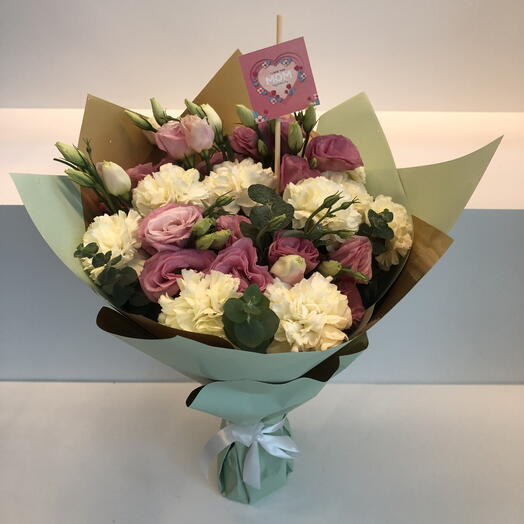 Eustoma and Carnation bouquet