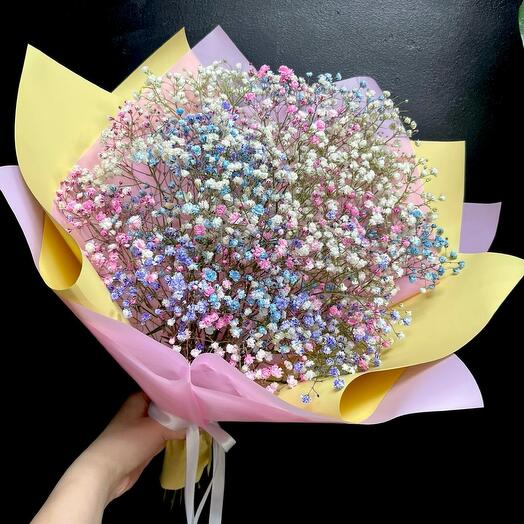 Букет из цветной гипсофилы 🌈