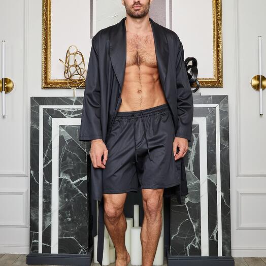 Albornoz de hombre con pantalones cortos"negro"