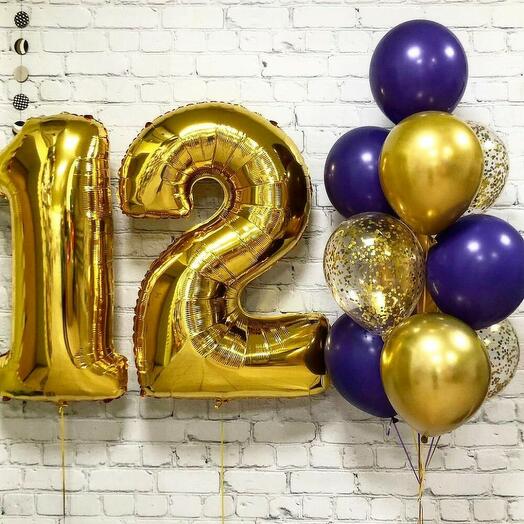 Воздушные шары с гелием в фонтане 11 (12 шаров)