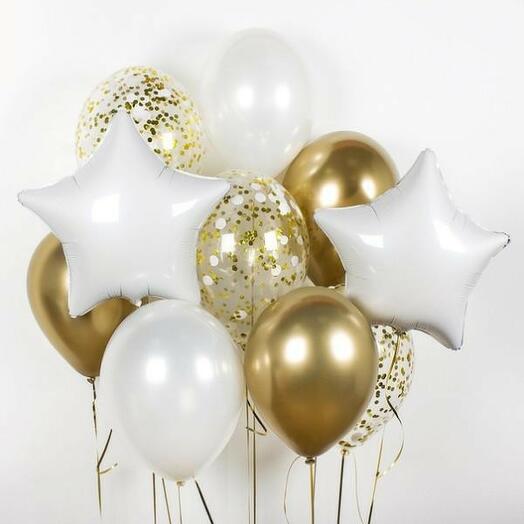 Balloons with helium in the fountain 30