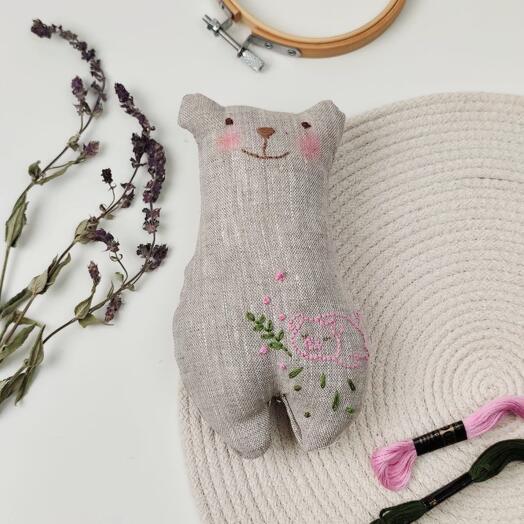 Игрушка из льна "Мишка - свинка"