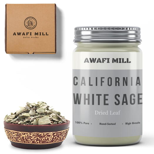 AWAFI MILL Sage Leaves Tea | California White Leaves - Bottle of 100 Gram