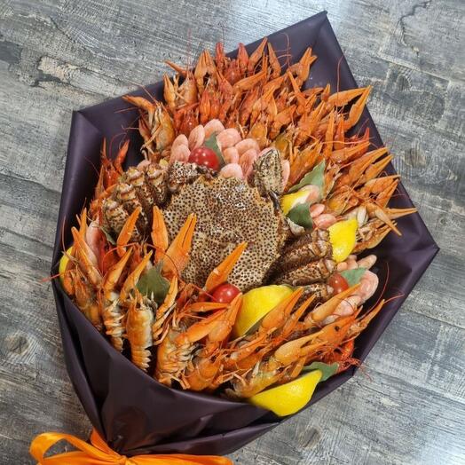 Букет из морепродуктов и краба