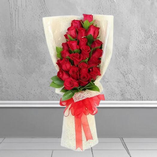 Two Dozen Red Roses Hand Bouquet