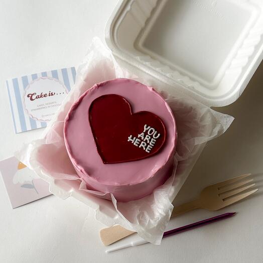 Bento cake Red heart 470g, бенто тортa