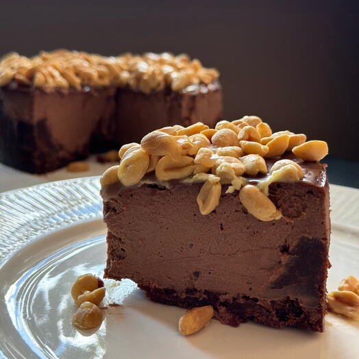Tarta de queso de chocolate „Snickers