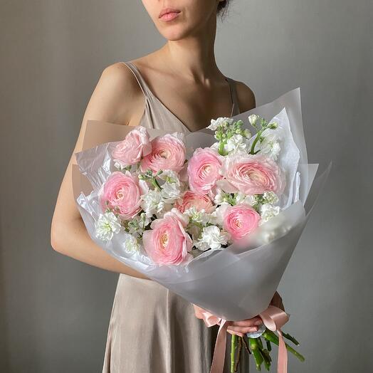 Ранункулюсы и маттиола, любимые цветы девушек . Veresk 317