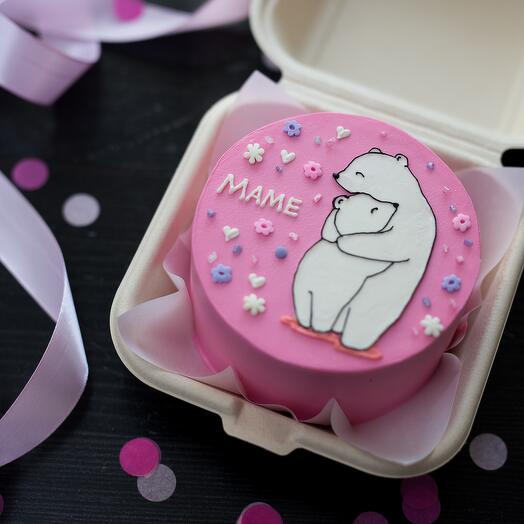 Бенто-торт для мамы с медведицей и медвежонком