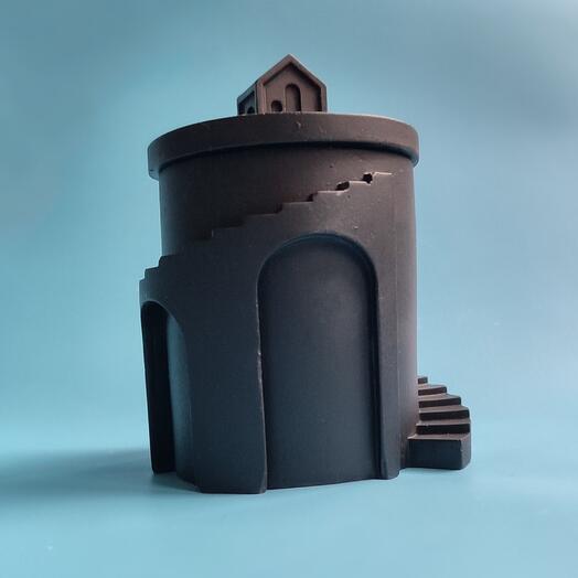 Шкатулка "Черная башня" с крышкой гипсовая