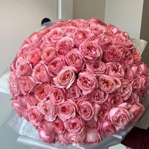 Bouquet of 51 peony shaped roses premium