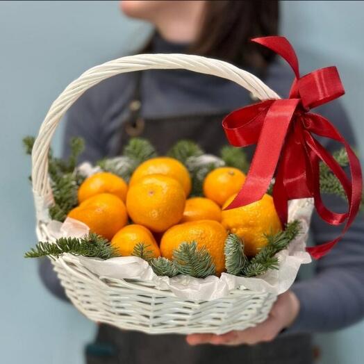 Корзинка с мандаринами и нобилисом🎄🍊