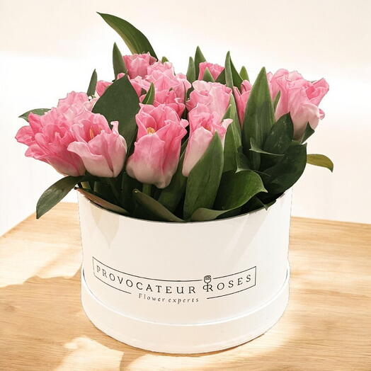 Caja de Tulipanes "Sueno Rosa"