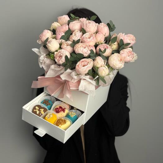Flowers in a box with handmade sweets Mansfield Park