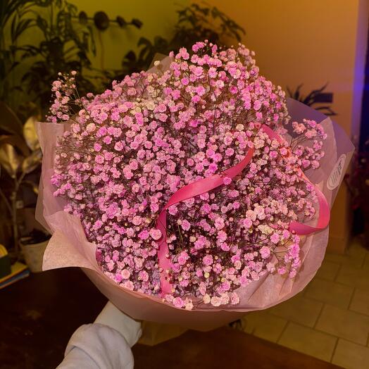 Bouquet of colorful Gipsophila