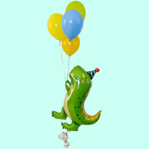 Набор воздушных Шаров динозаврик 5 штук. Set of helium balloon Dinosaur 5 pcs