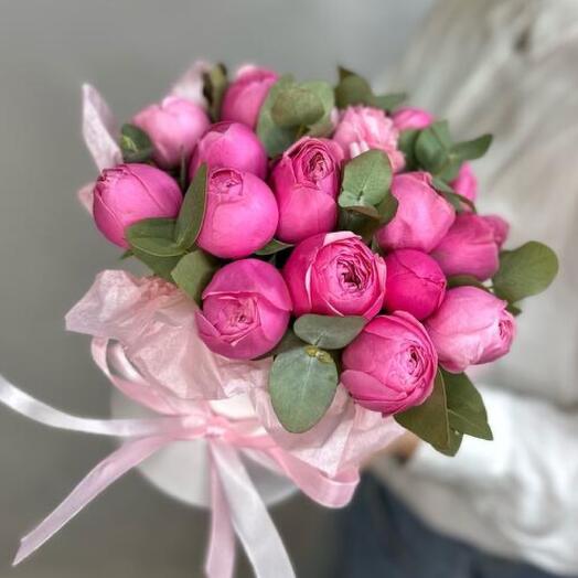 Коробка из Silva Pink| пионовидная роза