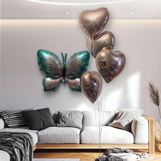 Butterfly and heart design set