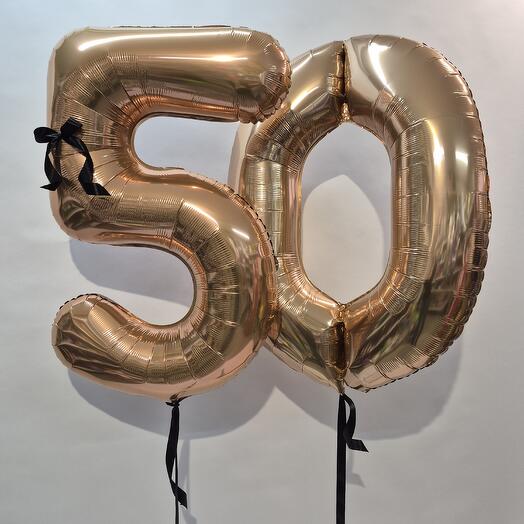 Золотой юбилей 50, шары с гелием, шары на праздник