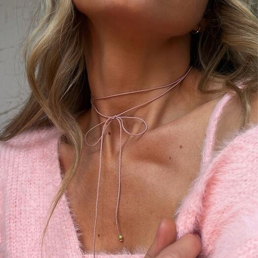 Шнурок на шею LU Pink gldn для сестры, для мамы, на подарок, для себя, для подвеса