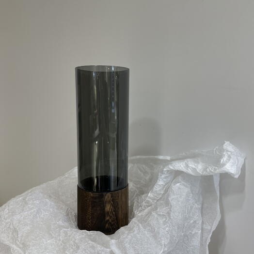 Ваза акрил + дерево 30см