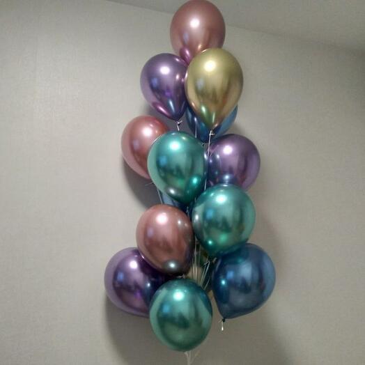 Красочный сет из 15 латексных шаров "Метталик"