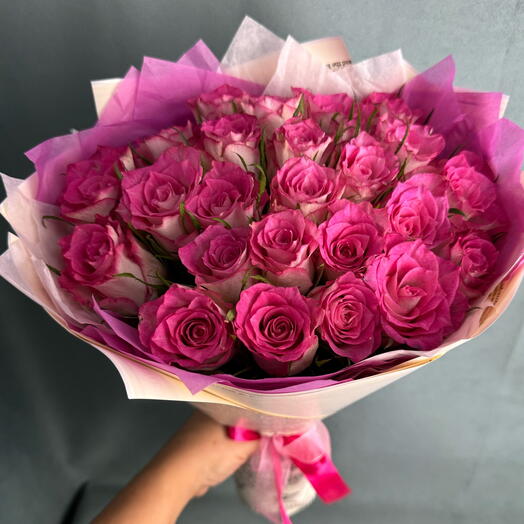 25 roses in a delicate package