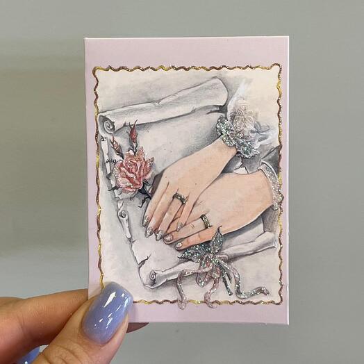 Postcard "For you" + envelope