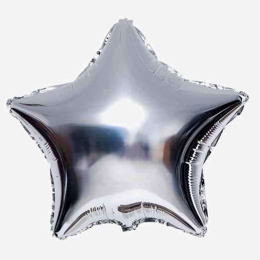 Шар фольга «звезда серебро»