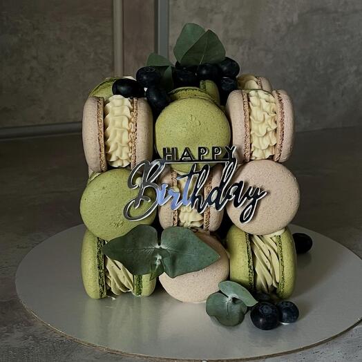 Торт куб из макаронс 27  шт