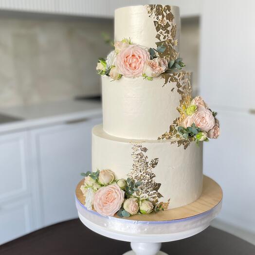Свадебный торт с цветами 8 кг