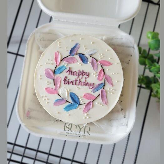 Бенто торт happy birthday с цветами