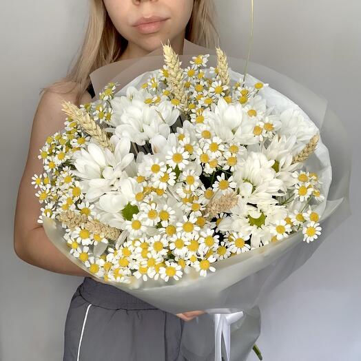 Полевой букет с ромашками и колосками🌻