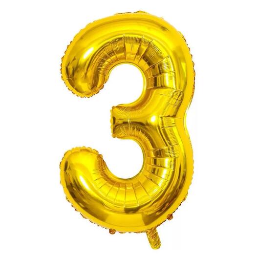 Шар золотой 3 (с гелием) , высота 1м
