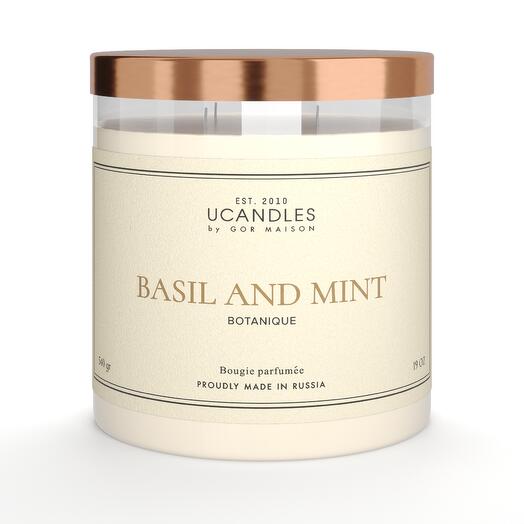 Аромасвеча UCANDLES Basil and Mint, 3 фитиля 540гр