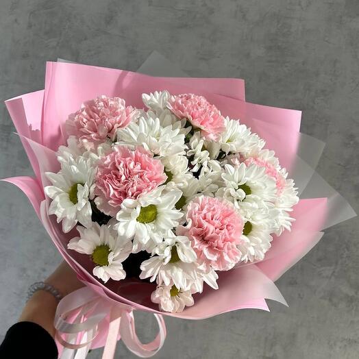 Ramo de crisantemo y Dianthus