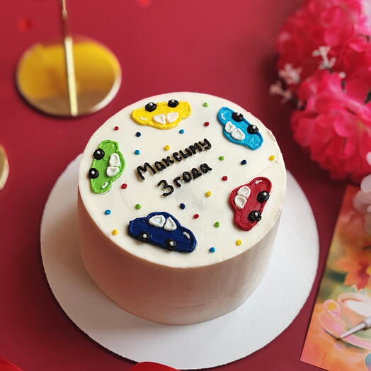 Торт 1 кг на день рождения сына, для мальчика, торт с машинками