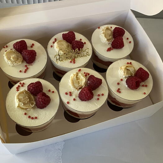 Трайфлы красный бархат, набор 6 штук, подарок на день рождения