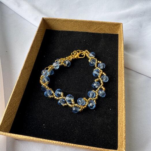 Браслет "Веточки", светло-синий