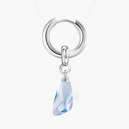 Моносерьга с голубым кристаллом Swarovski