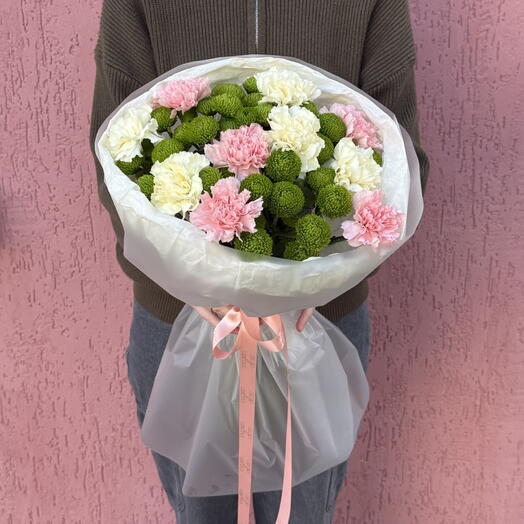 Хит продаж🌸 букет из диантусов и хризантемы делигрин