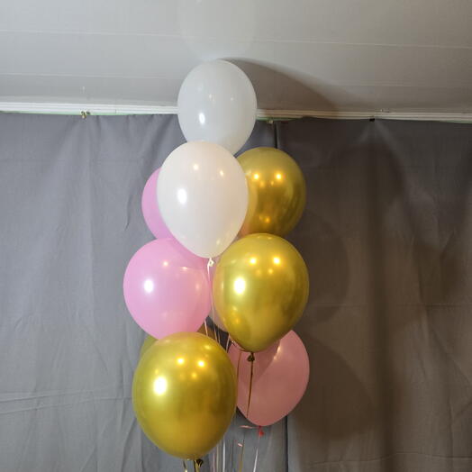 Фонтан из шаров "Золотая девочка "10 шт