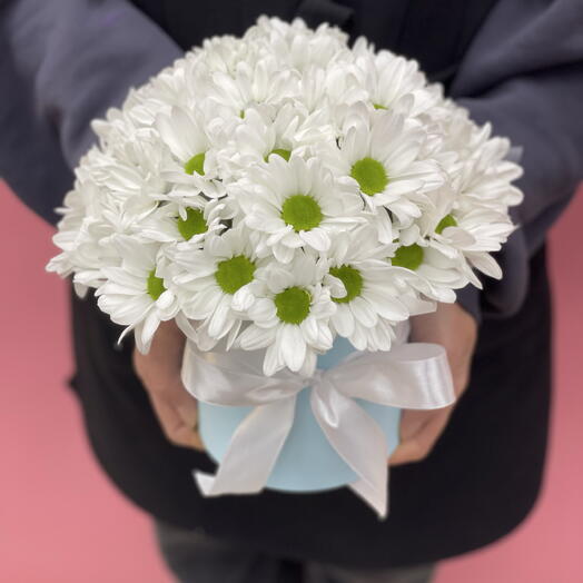 Цветы в коробке ромашки