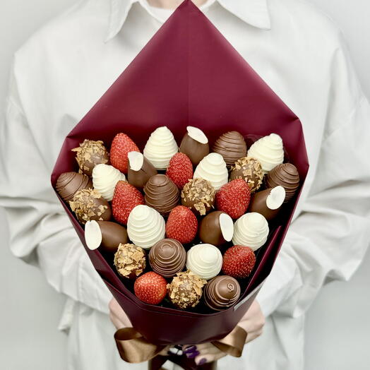 Букет из клубники, клубника в шоколаде Бархатный вкус