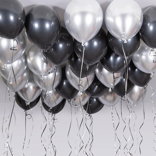 Набор шаров под потолок «Серебряный контраст»